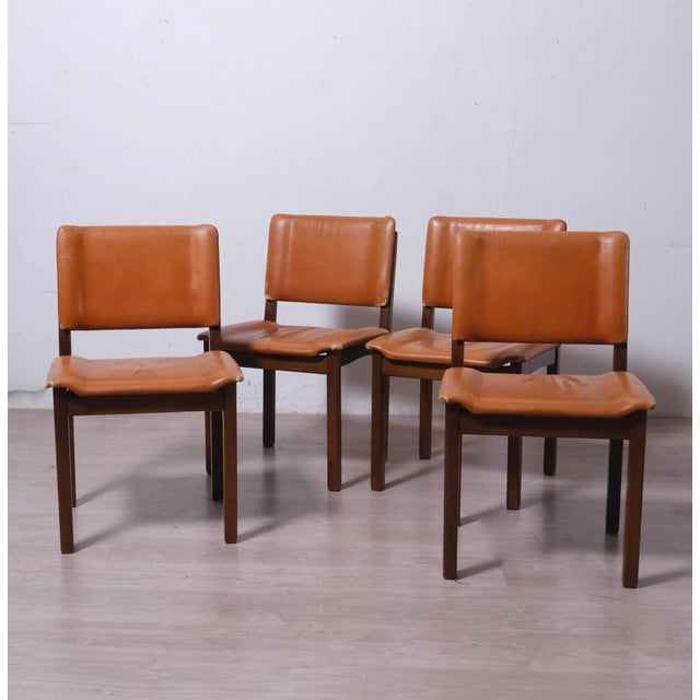 Vintage Leather Chairs, 1970s, Set of 4 For Sale - Image 3 of 18