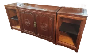 1960's George Zee Rosewood Oriental Style Stereo Cabinet