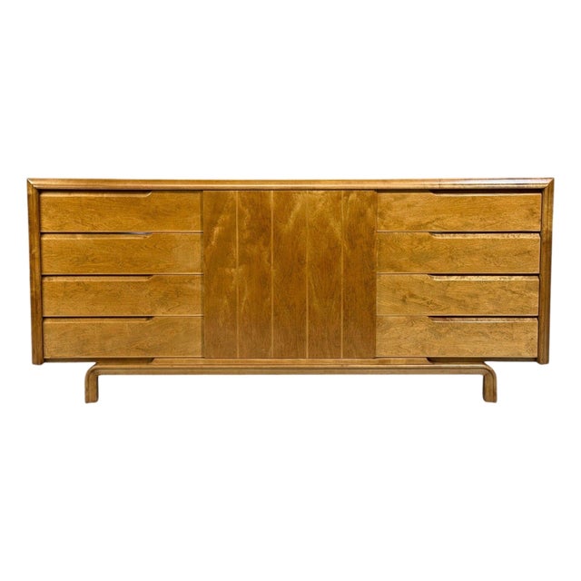 Edmond J Spence, Dresser, Burled Maple, Bentwood, Sweden, 1960s For Sale