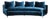 Pierre Curved Blue Velvet Sofa For Sale