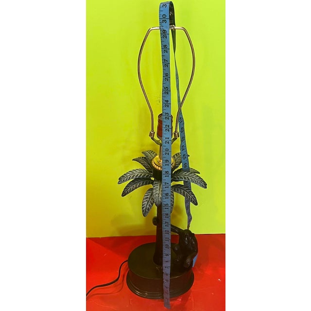 Bronze Palm Tree Chimpanzee Table Lamp -Maitland Smith 1970's For Sale - Image 11 of 12