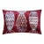 Hand-Knotted Silk Velvet Ikat Lumbar Pillow - 16x24 Burgundy & Sky Blue For Sale