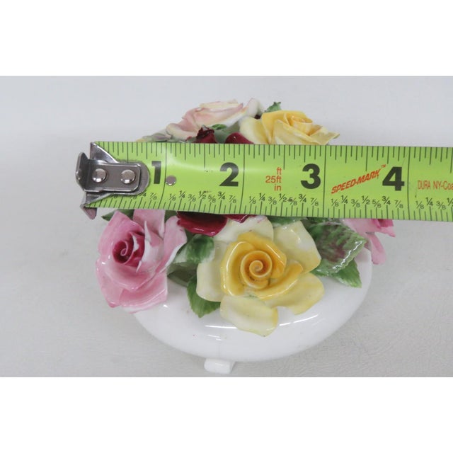 Royal Adderley Bone China Floral Basket of Roses Figurine Made in England 5054b For Sale - Image 14 of 18