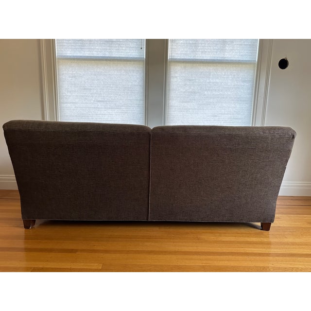 Textile Baker Roll Arm Chenille Sofa For Sale - Image 7 of 10
