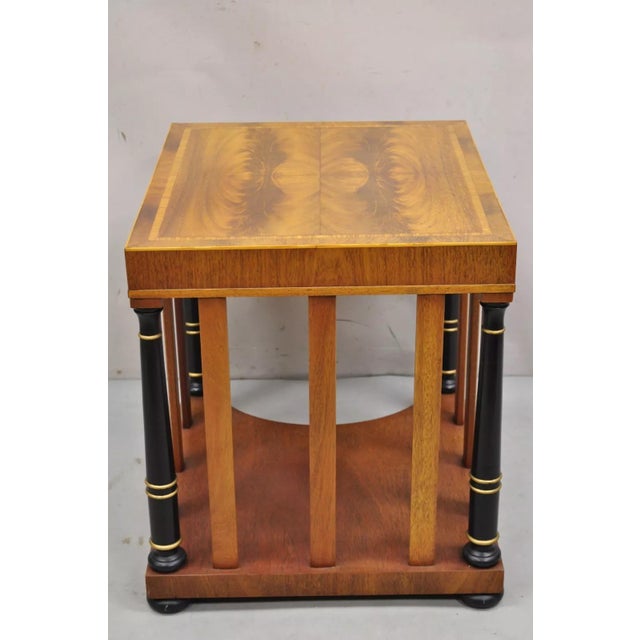 Weiman Heirloom Italian Regency Empire Mahogany Side Table W/ Black Columns For Sale - Image 12 of 12