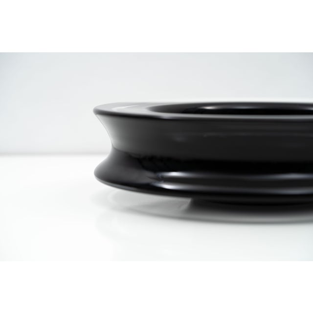 Black Large Black Blown Glass Double-Edged Dish by Renato Anatra, circa 1980 For Sale - Image 8 of 11
