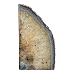 Large 8-Inch Brazilian Agate Geode Bookend or Doorstop – Natural Crystal Slice