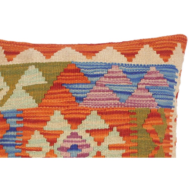 Shabby Chic Shabby Chic Turkish Hand Woven Kilim Throw Pillow For Sale - Image 3 of 5