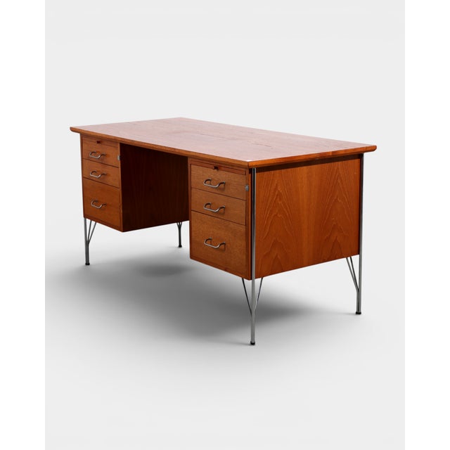 Mid-Century Modern Large Danish Teak Desk by Heinrich Roepstorff, 1960s For Sale - Image 3 of 5