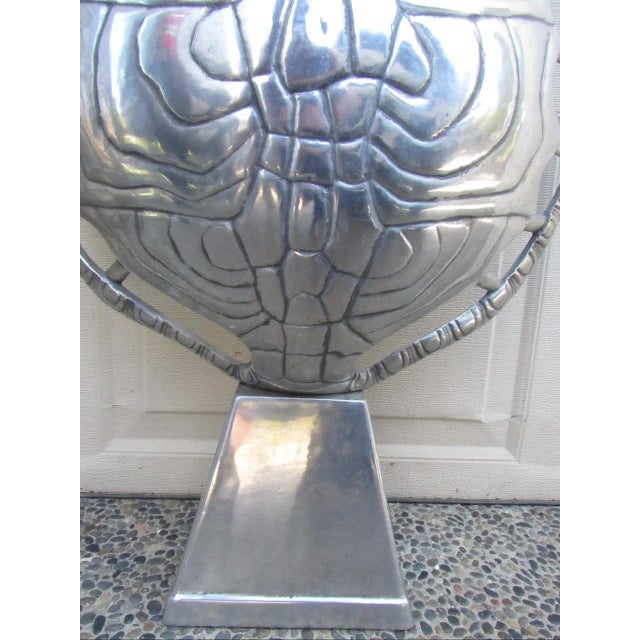 Pair of Arthur Court Aluminum Turtle Shell Lamps For Sale - Image 15 of 18