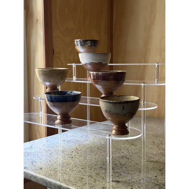 Vintage Hand-Crafted Studio Ceramic Chawan Bowls, 1980s, Set of 6 For Sale - Image 9 of 15