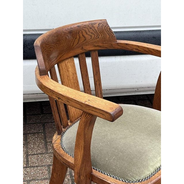 Edwardian Oak Desk Chair For Sale - Image 3 of 6