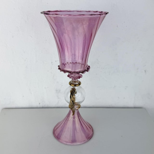 Vintage Murano Glass Goblet, 1930s For Sale - Image 9 of 15