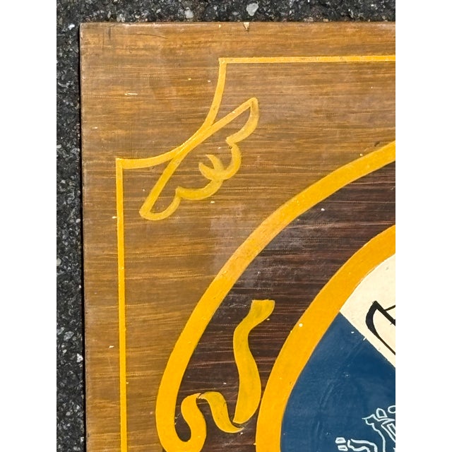Late 20th Century Bantry - Original Artisan Painted City Crest / Seal Sign on Metal - Ireland For Sale - Image 4 of 9