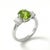 Peridot & Cubic Zirconia Ring, Three Stone Engagement Ring Us 7 For Sale - Image 4 of 5