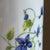 French Country Vintage Porcelain Trumpet Vase W/ Blue Bellflower Motif For Sale - Image 3 of 18