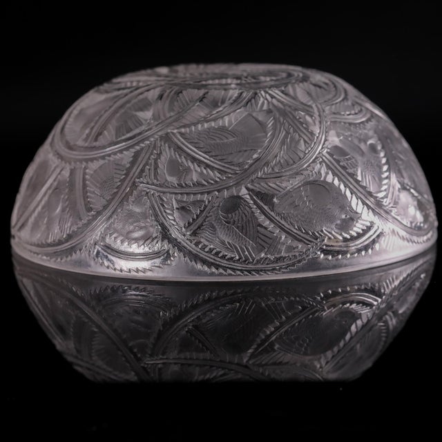 Lalique 1970s Signed Lalique France Pinsons Frosted Crystal Bowl For Sale - Image 4 of 9