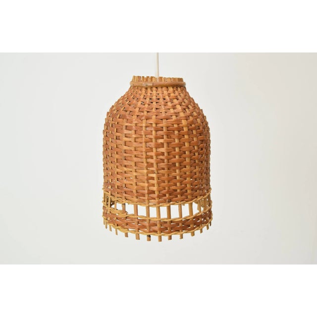 Mid-Century Wicker Pendant Lamp from Uluv, 1960s For Sale - Image 3 of 12