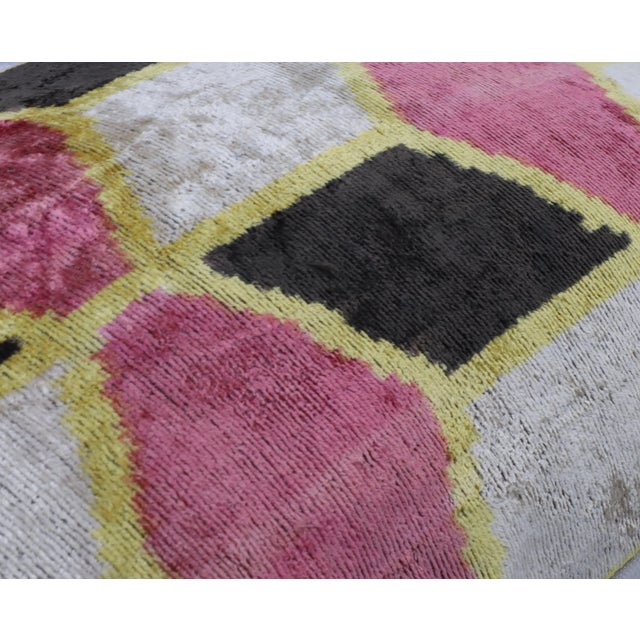 Contemporary Dirty Pink Handmade Velvet Throw Pillow & Down Insert For Sale - Image 4 of 8