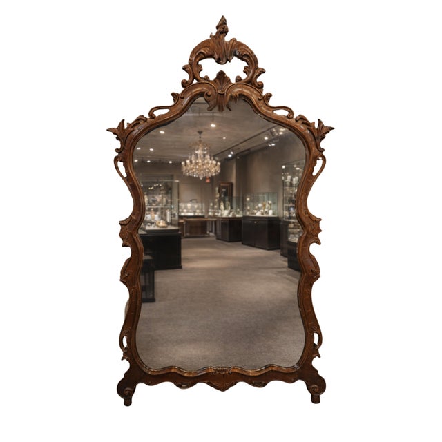 Antique Mirror in Walnut, 1870 For Sale - Image 11 of 11
