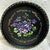 Mid Century Vintage Black Round Tray With Hand Painted Violets For Sale - Image 4 of 4