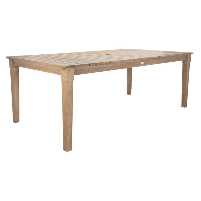 Wood Dominica Wooden Outdoor Dining Table, Natural For Sale - Image 7 of 10