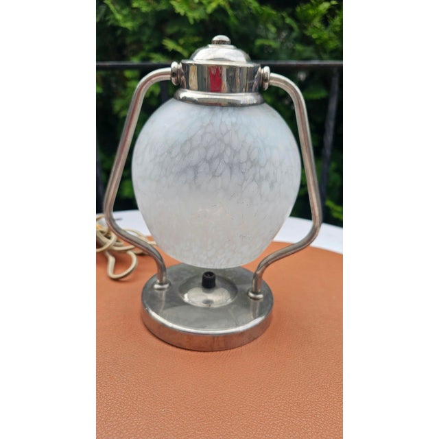 Small Art Deco Nickel-Plated Brass Table Light, 1920s For Sale - Image 3 of 10