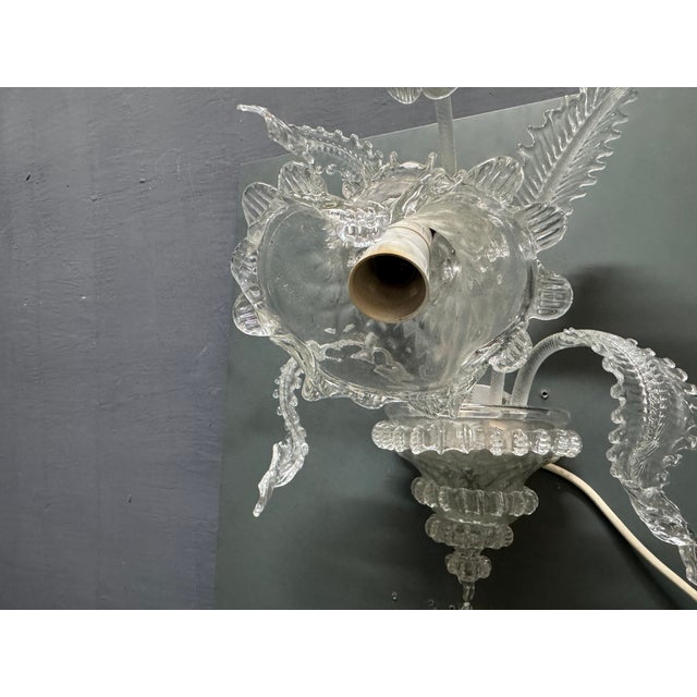 Vintage Venetian Murano Glass Wall Sconces, 1970s, Set of 2 For Sale - Image 9 of 13