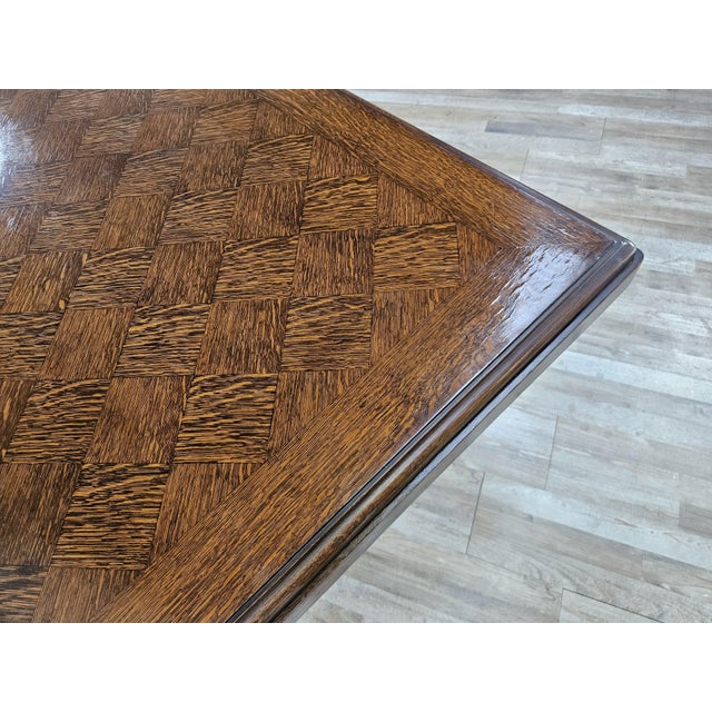 Art Deco Style Geometric Oak Table with Side Extensions, 1950 For Sale - Image 10 of 18