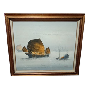 1950s Edward Burton "Arabian Sails" Original Painting