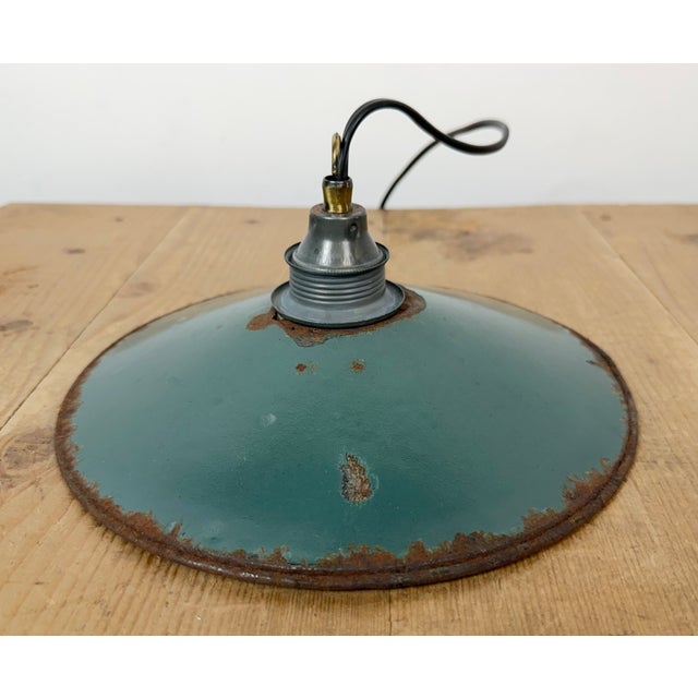 Industrial Green Enamel Light, 1950s For Sale - Image 15 of 17