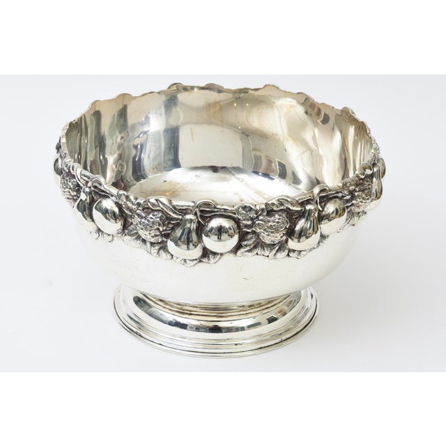 This very large vintage mid century modern large silver plate bowl was made in Portugal in the 50's when workmanship was...