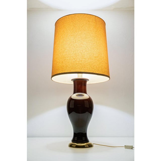 Splendid Ceramic Table Lamp, monogram signature on the base. Italy, 1970s. European Plug (up to 250V).The wiring of this...