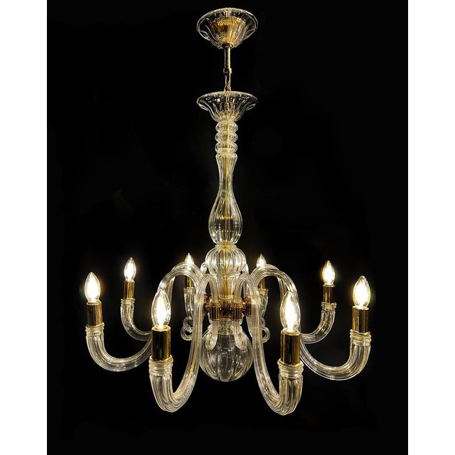 Here is a great classic chandelier from 1980 designed by Barovier & Toso. This chandelier in massive Murano glass with...