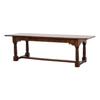 Large French Renaissance Revival Oak Refectory Dining Table, 1880 For Sale