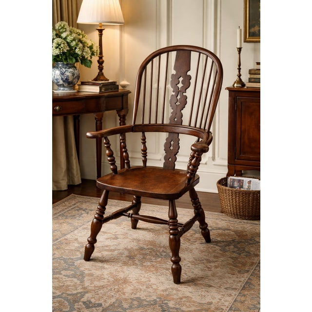Wood Late 19th Century Windsor Armchair in the English Country Tradition With Huddersfield Yorkshire Provenance For Sale - Image 7 of 12
