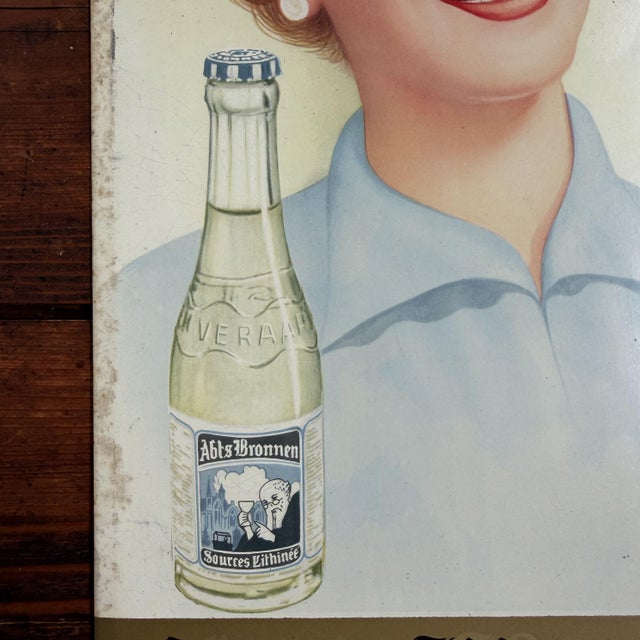 Vintage Metal Advertising Sign, Belgium, 1953 For Sale - Image 4 of 8