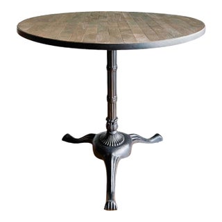 Pottery Barn Round Pedestal French Style Bistro Dining Table For Sale