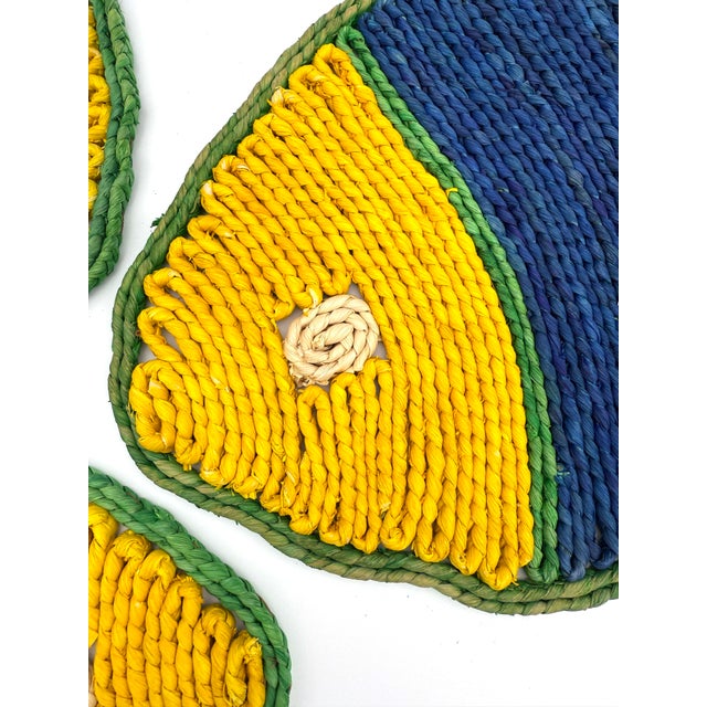 Woven Straw Fish Trivets - Set of 3 For Sale - Image 4 of 5