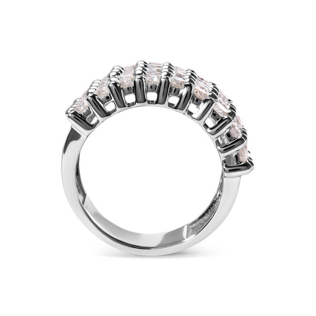 Haus of Brilliance 14k White Gold 4.0 Cttw Diamond 5 Row Ring Band (I-J Color, I1-I2 Clarity) - Ring - Size 7 For Sale - Image 4 of 6