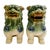Green Late 20th Century Pair of Green & Blue Glazed Ceramic Foo Dog Figurines For Sale - Image 8 of 9