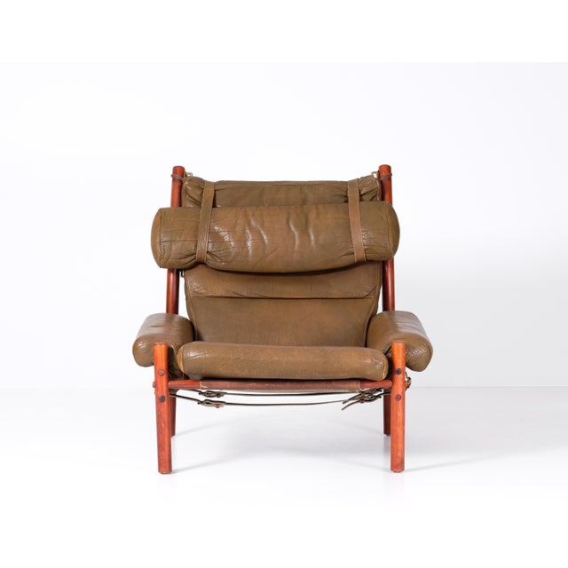 The very comfortable "Inca" chair in original buffalo leather. Designed by Arne Norell, produced by Norell Möbel AB in...