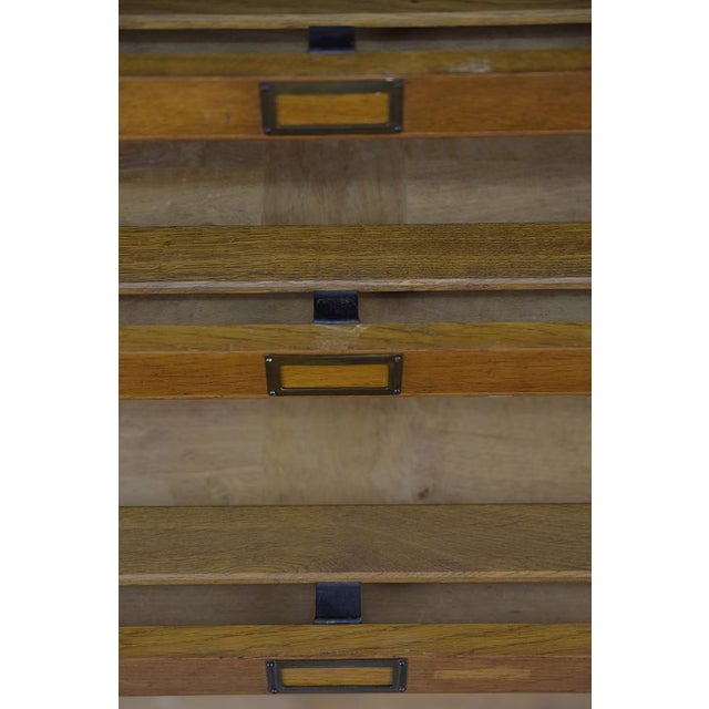 Large Vintage Industrial Oak File Cabinet with Multiple Drawers, 1930s For Sale - Image 15 of 18