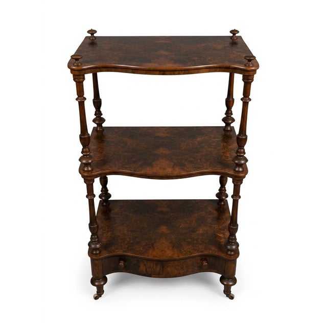 Add a touch of refined classic elegance to your space with this exquisite Victorian-style 3-tier what-not (étagère)....