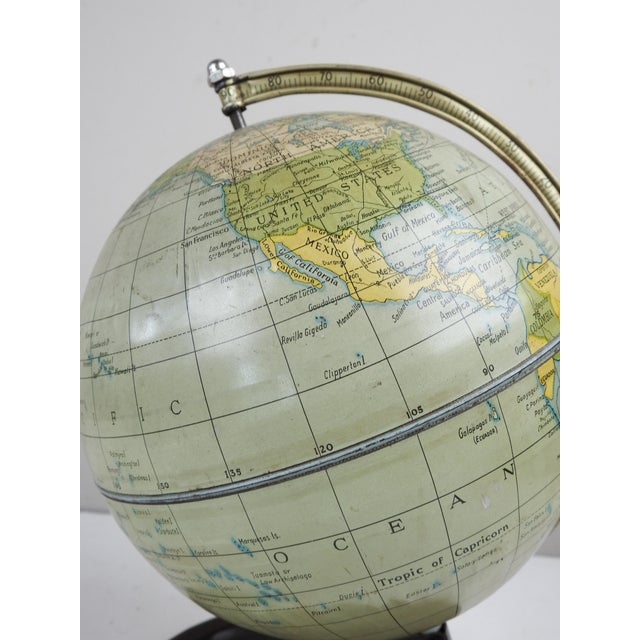 Vintage 1949 Chad Valley 6 In. Metal World Globe For Sale In Seattle - Image 6 of 9