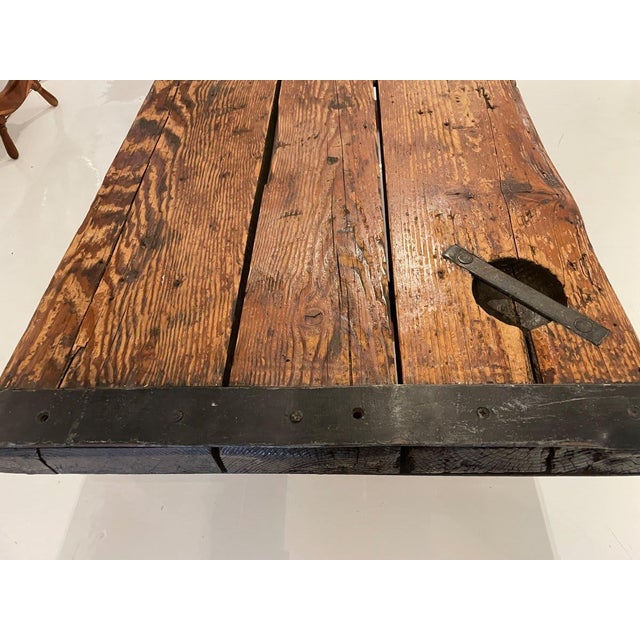 Antique Wooden Ship's Hatch Cover Coffee Table For Sale In Chicago - Image 6 of 9