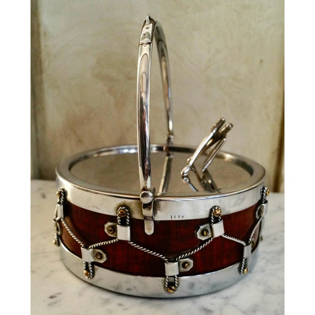 Oak Silver Plate Bon Bon Drum from John Grinsell & Sons For Sale - Image 5 of 13