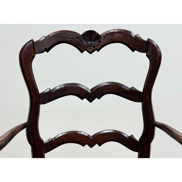 Antique Carved Wood French Country Rush Seat Dining Chairs, Set of 6 For Sale In Kansas City - Image 6 of 18