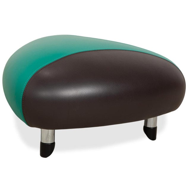 Pallone Leather Chairs with Ottoman from Leolux, Set of 3 For Sale - Image 17 of 18