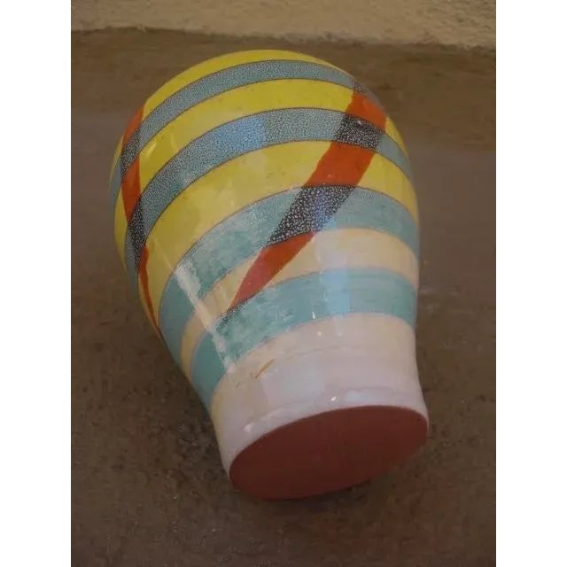 Late 20th Century Vintage Painted Ceramic Vase For Sale - Image 5 of 8